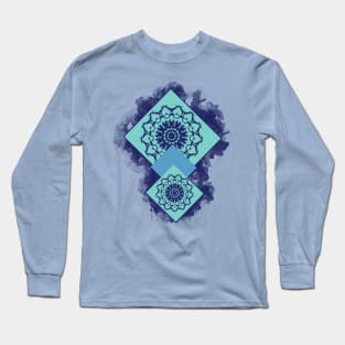 Blue Dreamcatcher Mandala Long Sleeve T-Shirt